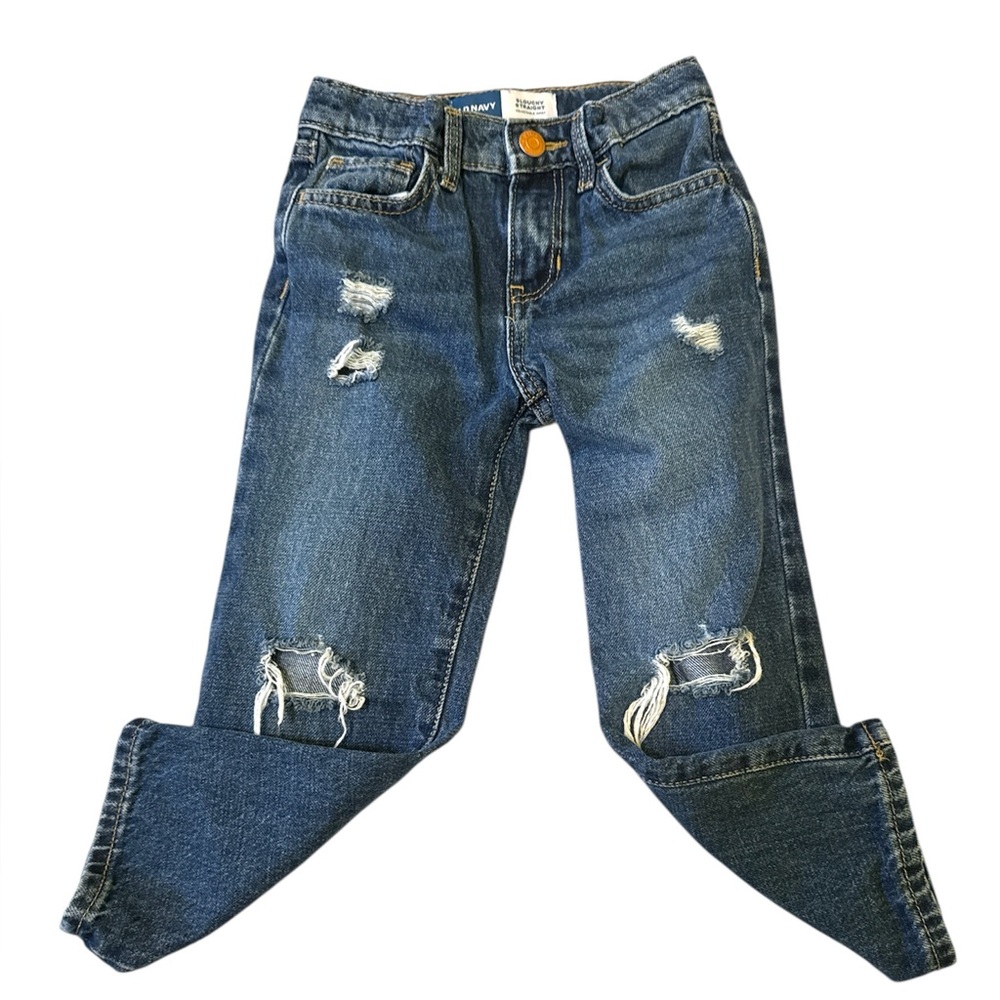 Old Navy Blue Distressed Boyfriend Jeans